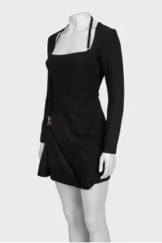 La Robe Esca Black Backless Mini Dress