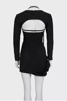 La Robe Esca Black Backless Mini Dress