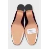 Velvet double heel pumps