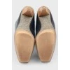 Leather boots with wooden heels