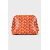 Orange cosmetic bag made from signature canvas