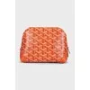 Orange cosmetic bag made from signature canvas