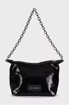 Black decorated bag with logo