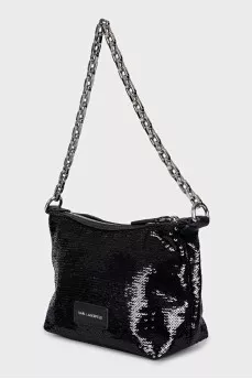 Black decorated bag with logo