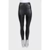 Leather tapered trousers with stirrups
