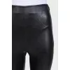 Leather tapered trousers with stirrups