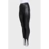 Leather tapered trousers with stirrups