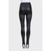 Leather tapered trousers with stirrups