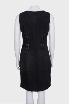 Tweed dress with satin inserts
