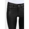 Black leather flared trousers