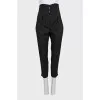 Black high-waisted wool trousers
