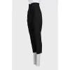 Black high-waisted wool trousers