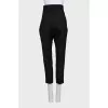 Black high-waisted wool trousers