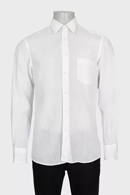 Men's straight-cut linen shirt