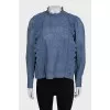 Blue perforated shirt with tag