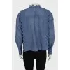 Blue perforated shirt with tag