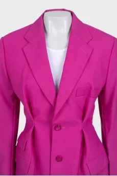 Pink fitted wool suit