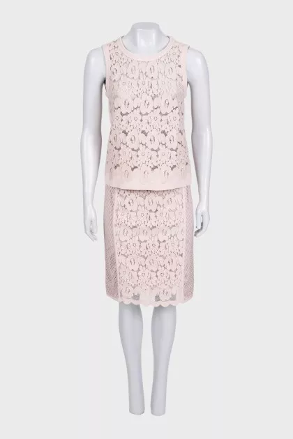 Lace top and skirt suit