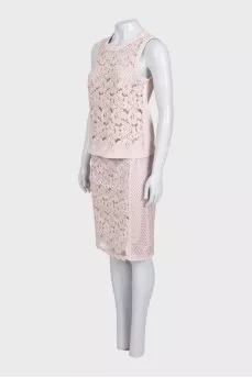 Lace top and skirt suit