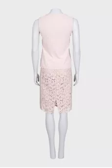 Lace top and skirt suit
