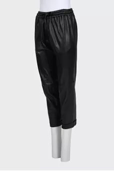 Cropped trousers with ties