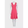 Fitted pink dress with perforations