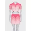 Pink knitted suit
