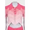 Pink knitted suit