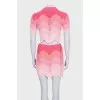Pink knitted suit