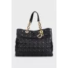 Чорна шкіряна сумка Lady Dior