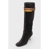 Black Suede Stiletto Heel Boots