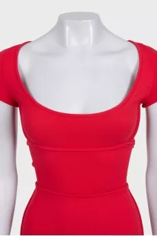 Fitted dress with short sleeves