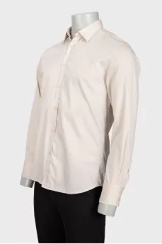 Men's beige slim fit shirt
