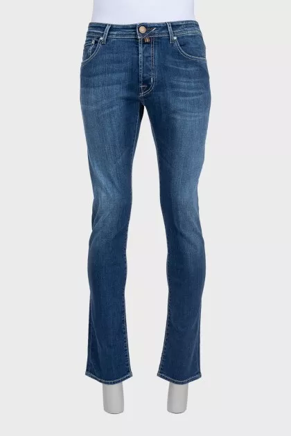 Men's straight-fit jeans with logo