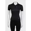 Slim-fit black polo shirt