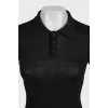 Slim-fit black polo shirt
