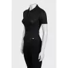 Slim-fit black polo shirt