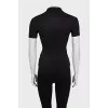 Slim-fit black polo shirt