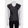 Black T-shirt with raw edges