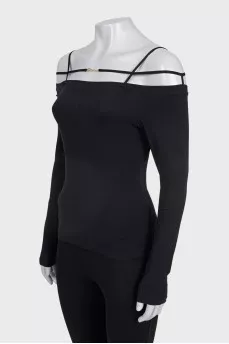 Black off-shoulder top