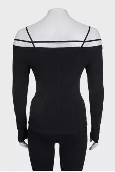 Black off-shoulder top