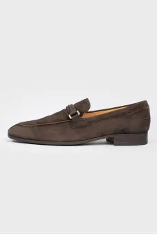 Men's brown suede loafers
