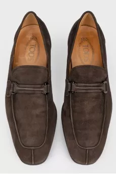 Men's brown suede loafers