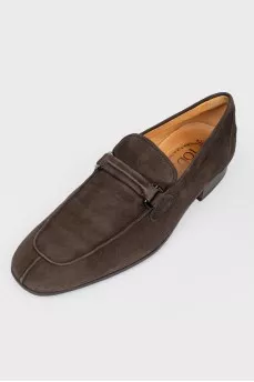 Men's brown suede loafers