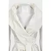 Silk wrap blouse with a wide collar