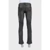 Men's gray distressed jeans