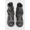 Boots with metal spikes