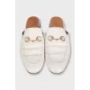 White leather mules with low heels