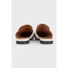 White leather mules with low heels