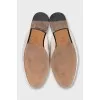 White leather mules with low heels